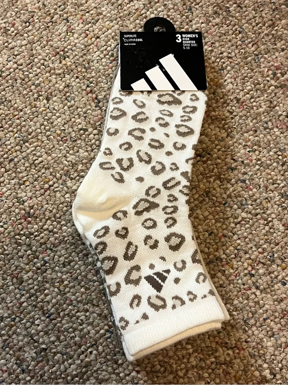 🆕 Adidas Leopard High Quarter Socks 3 Pack